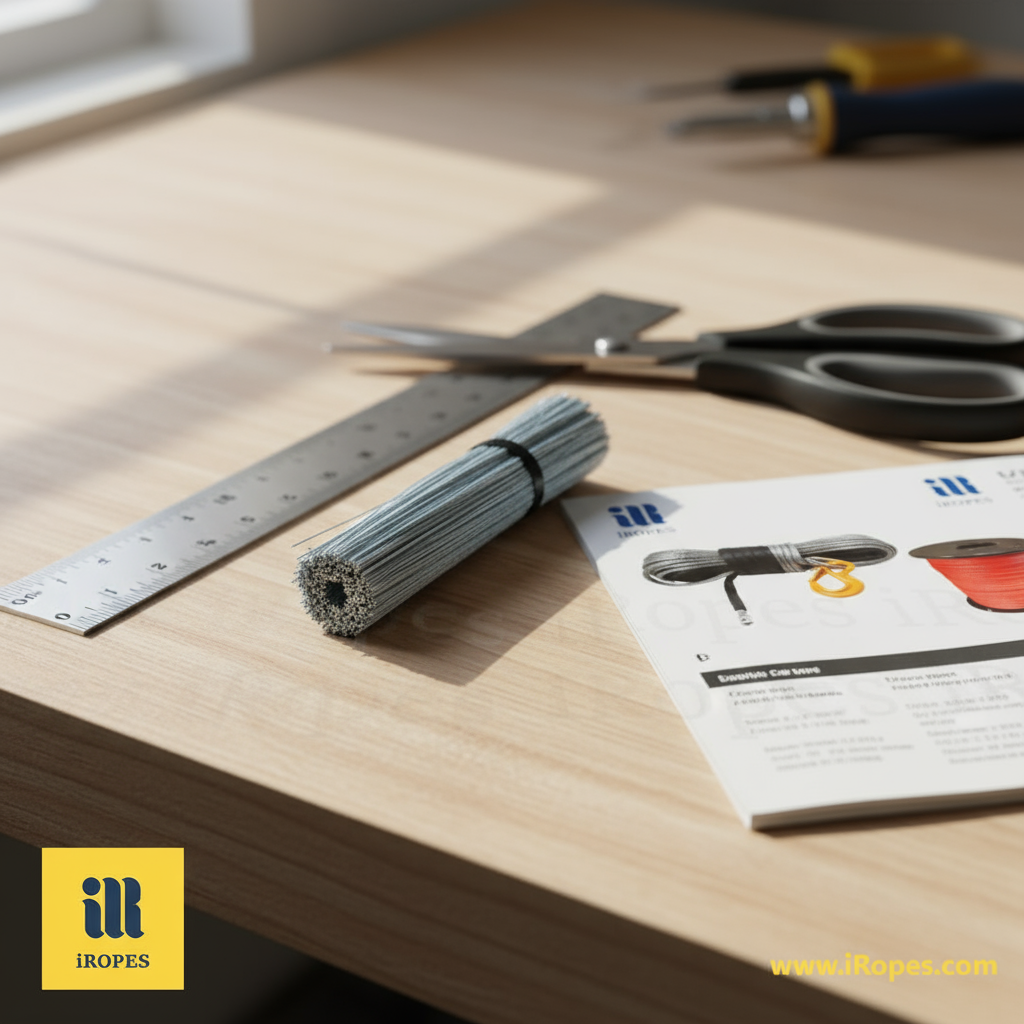 Close‑up of UHMWPE fibre bundle showing glossy, tightly twisted strands used in high‑strength rope