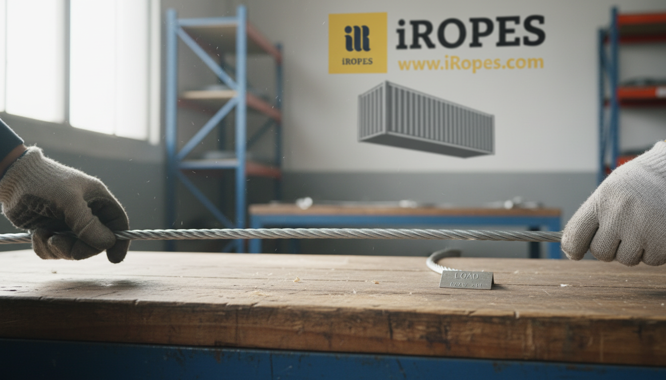 Close-up of a 1/2‑inch galvanized steel wire rope showing the 6x19 strand pattern and individual wires.