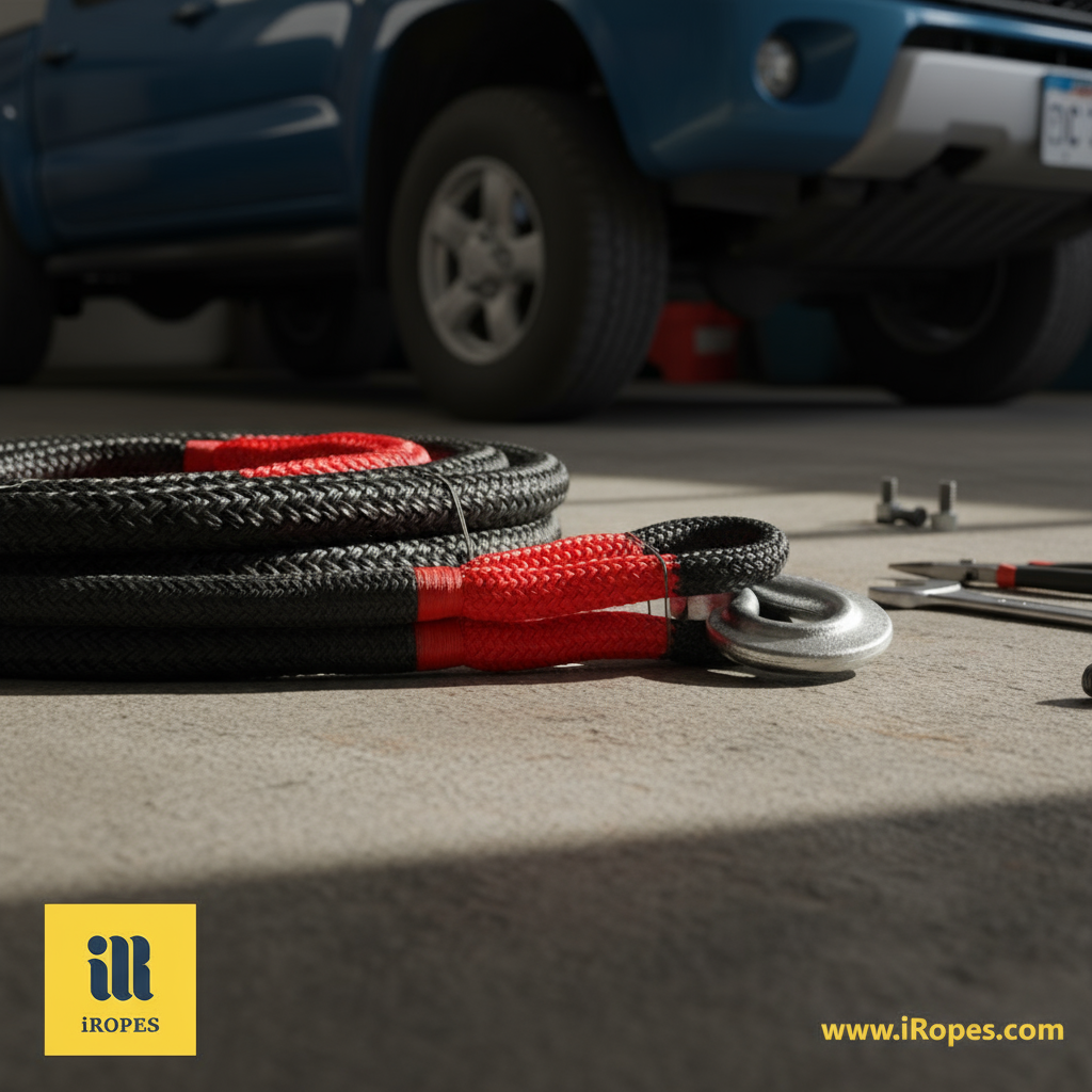 Close-up of nylon diamond braid rope showing its smooth surface and bright colour, highlighting its high tensile strength and elasticity